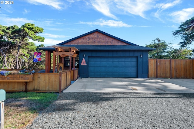 view of front of home featuring a garage