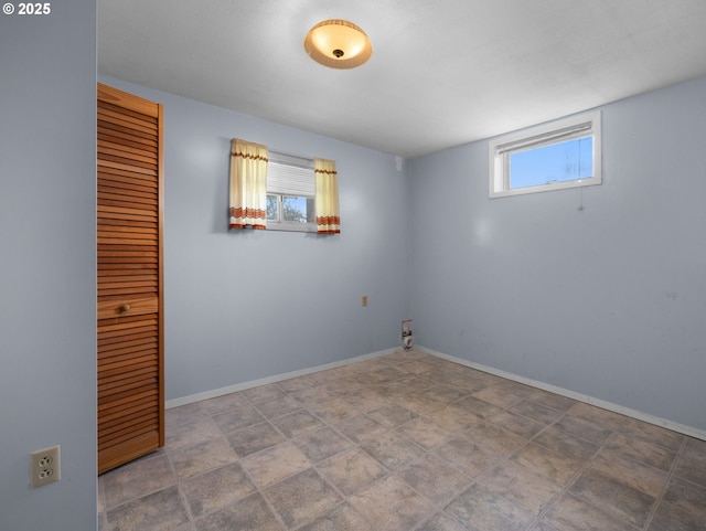 basement with baseboards