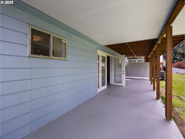 view of patio with central air condition unit