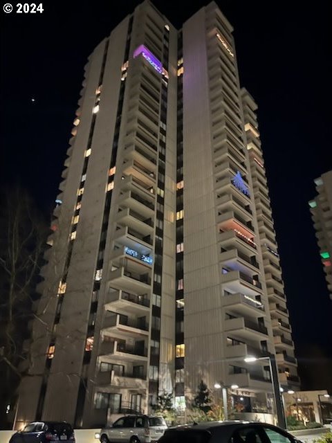 view of property at twilight