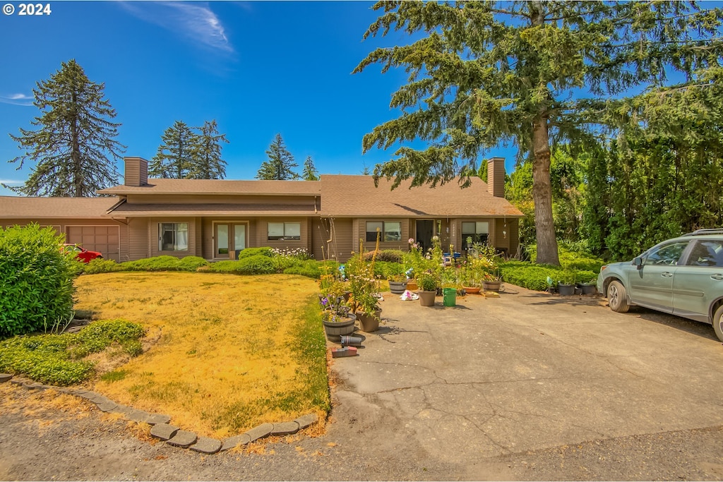 view of single story home