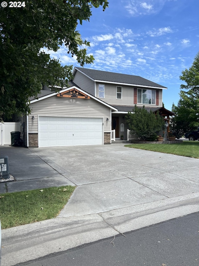 view of front of home with a garage