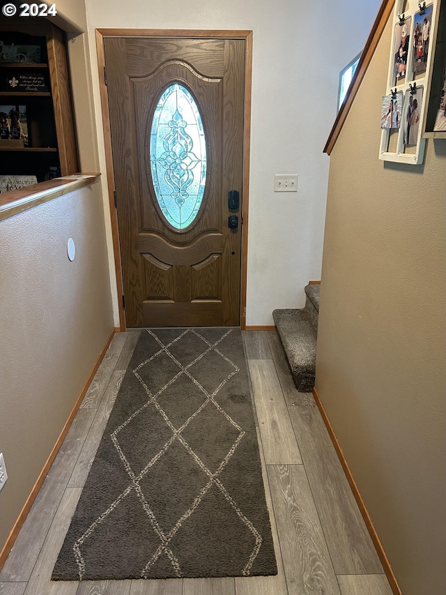 entryway featuring wood-type flooring