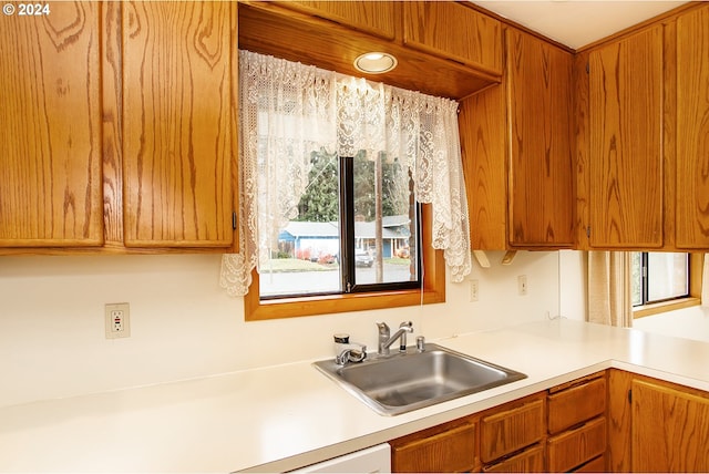 kitchen with sink and plenty of natural light