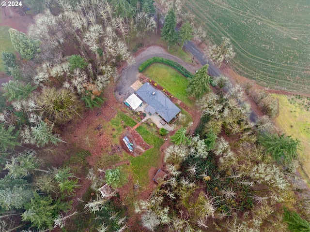 bird's eye view featuring a rural view