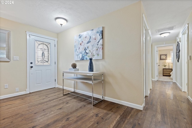 entryway featuring dark wood-type flooring