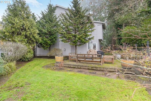 view of yard featuring a deck