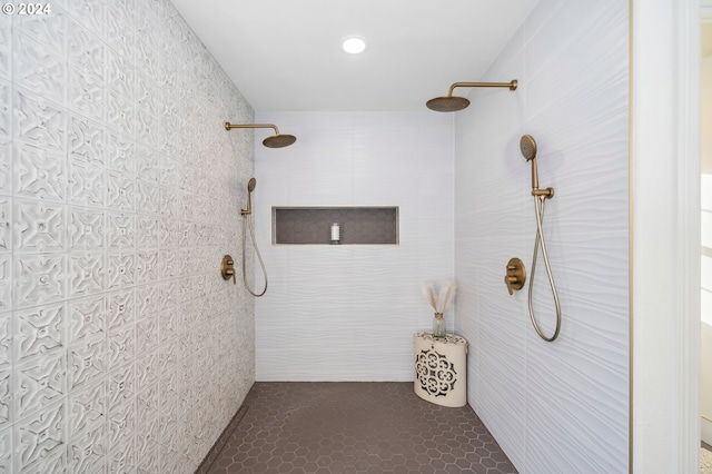 bathroom with tiled shower