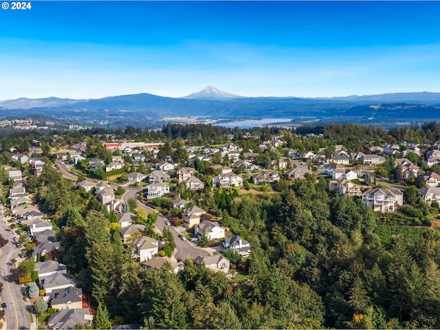 aerial view with a mountain view