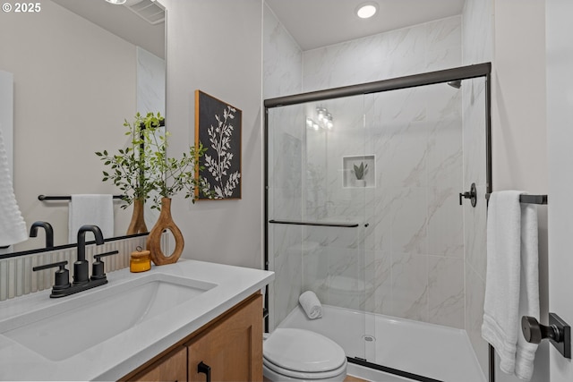 12785 SW Trask St, Beaverton, OR 97007 - bathroom with toilet, a shower stall, and vanity