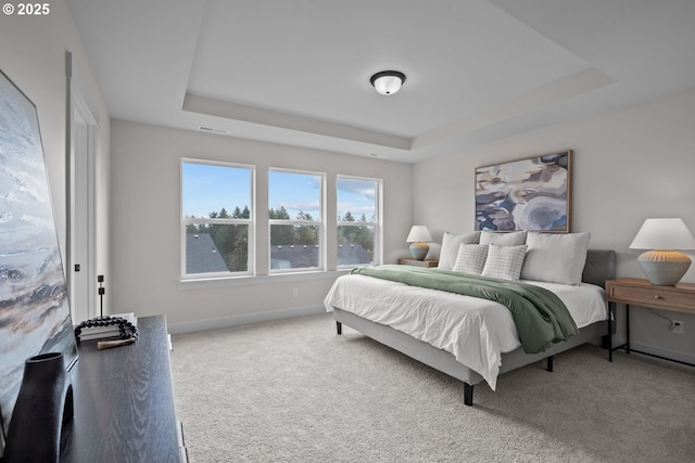 12785 SW Trask St, Beaverton, OR 97007 - bedroom with a raised ceiling, baseboards, and carpet floors