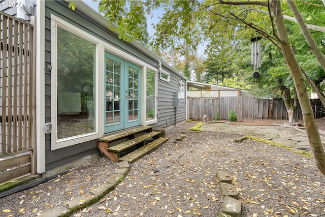 exterior space featuring french doors and a patio