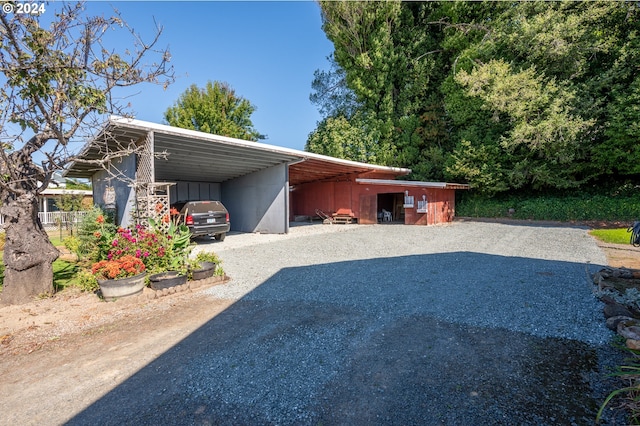 exterior space featuring an outbuilding