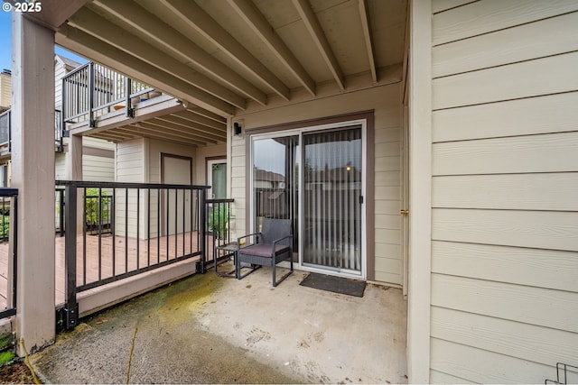 view of patio / terrace with a balcony