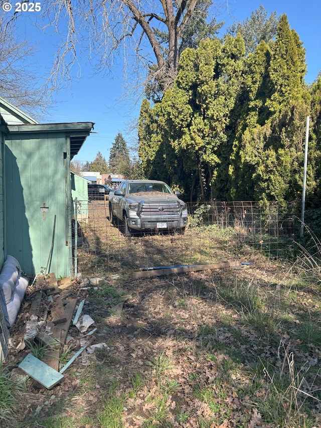 view of yard featuring fence