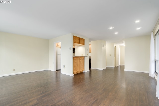 empty room with dark wood-type flooring