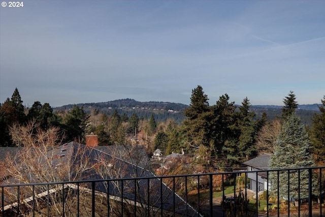 view of mountain feature featuring a wooded view