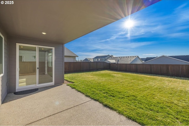 view of yard with a patio area