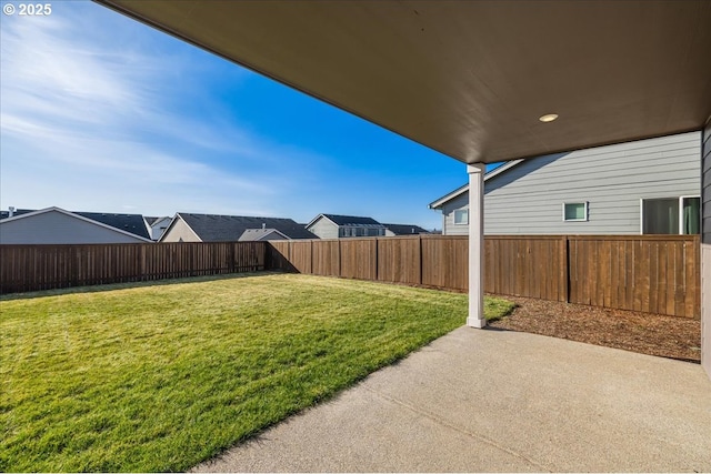 view of yard with a patio area