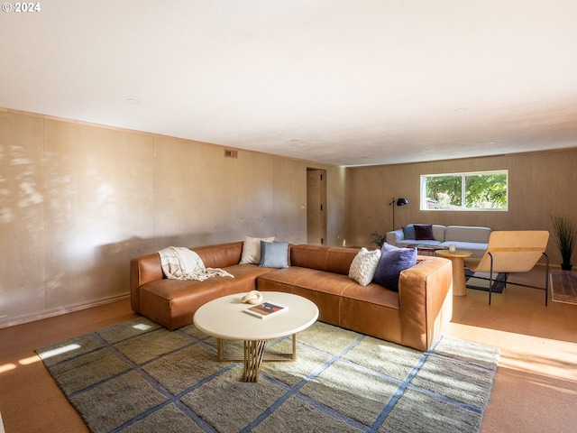 living room with carpet