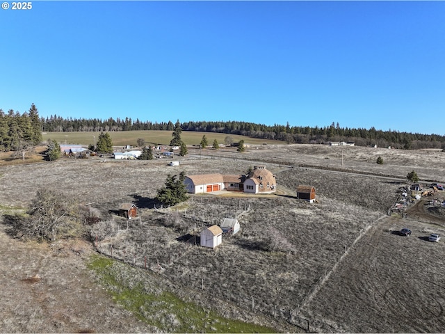 view of yard with a rural view