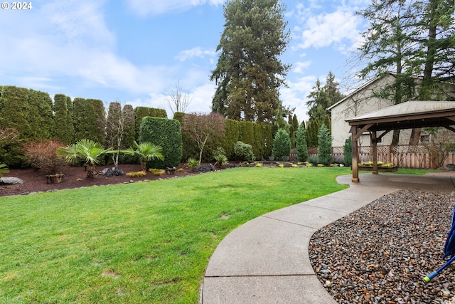 view of yard with a gazebo