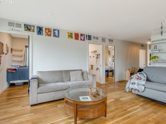 living room featuring light hardwood / wood-style flooring