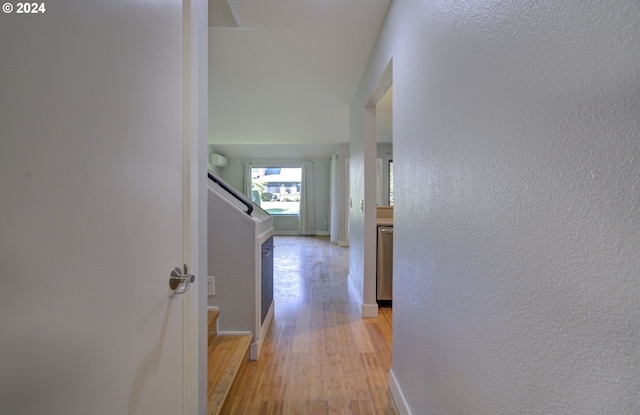 hallway featuring light hardwood / wood-style floors