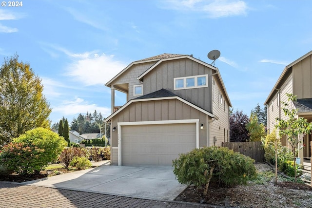 view of front of house with a garage