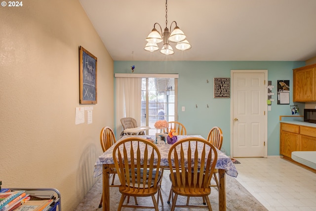 dining room featuring a chandelier