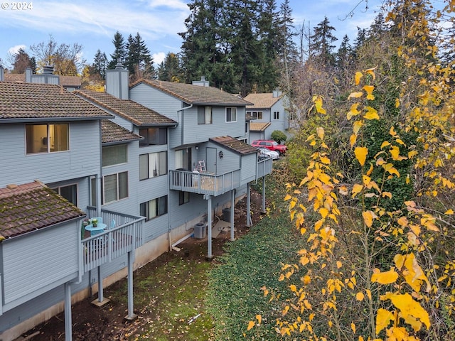 exterior space featuring a wooden deck