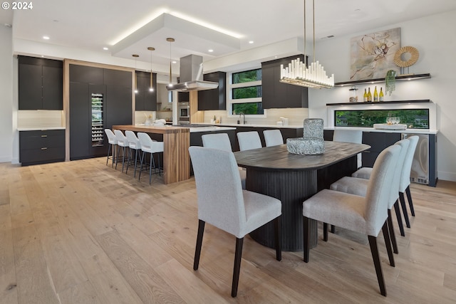 13581 Goodall Rd, Lake Oswego, OR 97034 - dining space featuring light wood finished floors and recessed lighting