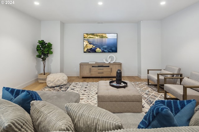 13581 Goodall Rd, Lake Oswego, OR 97034 - living room with recessed lighting, baseboards, and light wood-type flooring