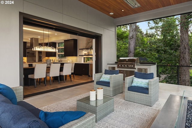 13581 Goodall Rd, Lake Oswego, OR 97034 - view of patio / terrace with a sink and an outdoor living space