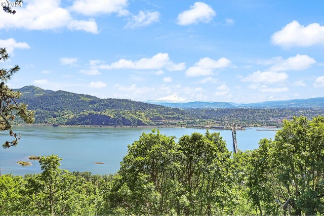 view of water feature with a mountain view