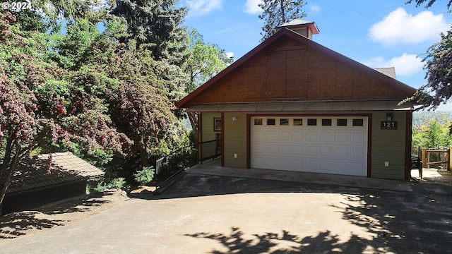 view of garage