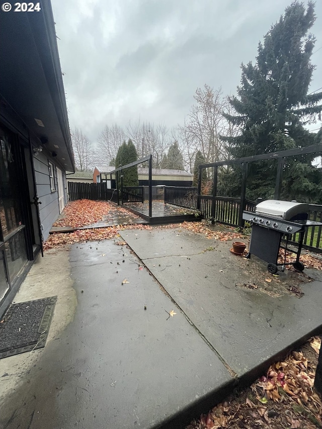 view of patio with grilling area