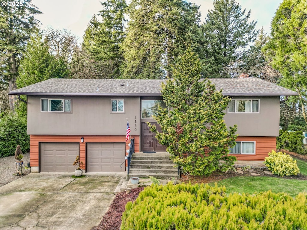 split foyer home with a garage