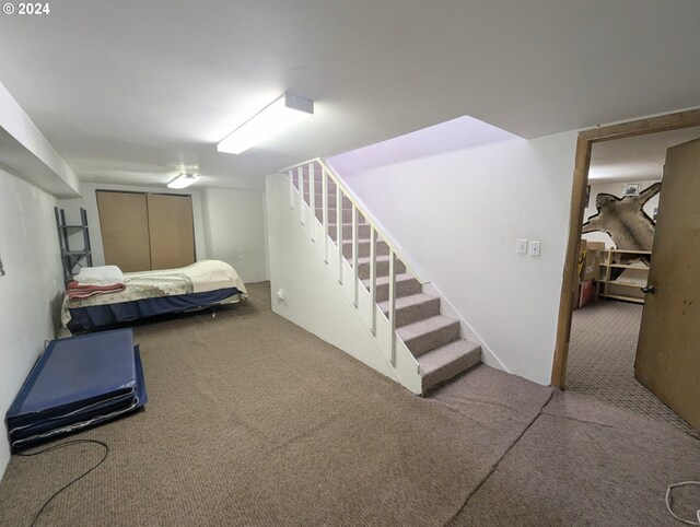 bedroom with carpet