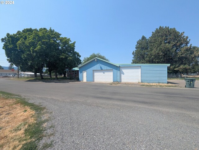 exterior space featuring a garage