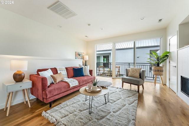 living room featuring hardwood / wood-style floors