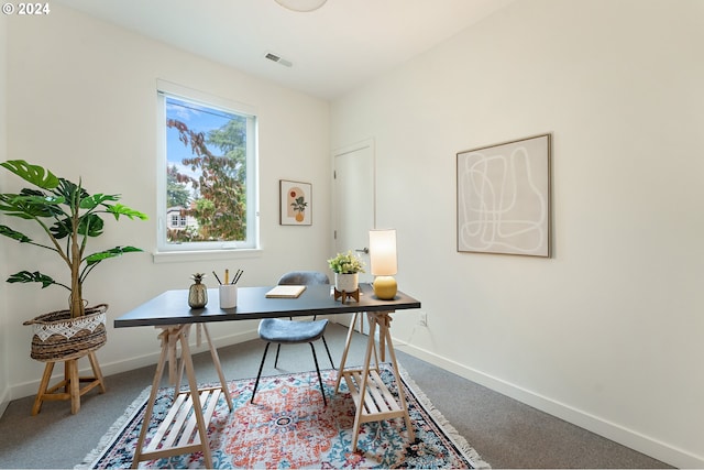 view of carpeted office