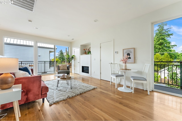 living room featuring light hardwood / wood-style floors