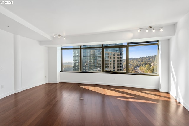 empty room featuring dark wood-type flooring