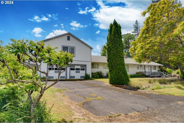 view of front of home with a garage