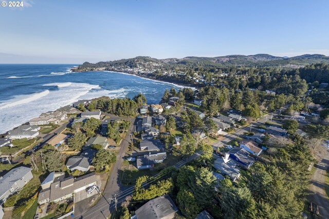 340 SW S Point St, Depoe Bay, OR 97341 - aerial overview of property's location featuring a water and mountain view and nearby suburban area
