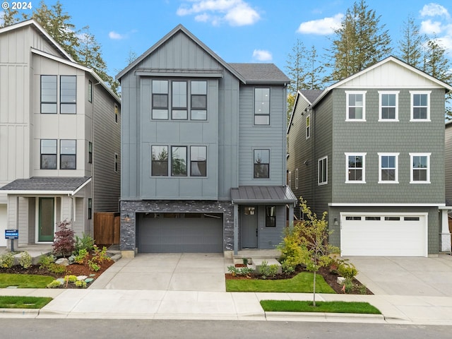 view of front of home with a garage