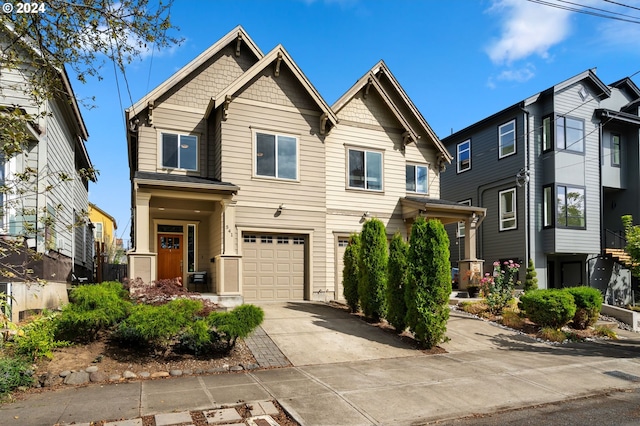 view of front of house with a garage