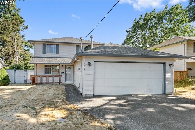 front of property featuring a garage