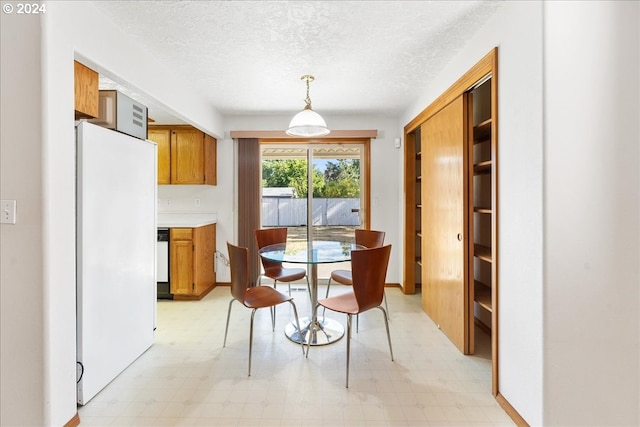 dining room featuring a textured ceiling